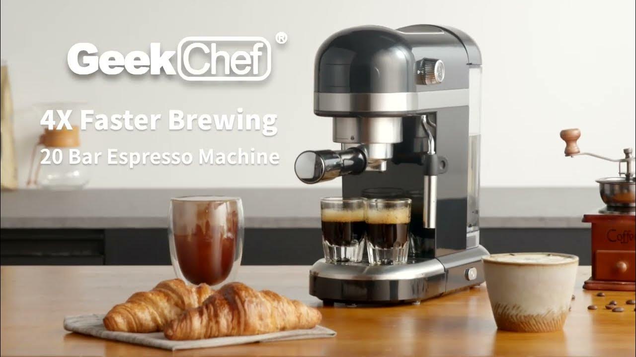Geek Chef Espresso Machine, 20 Bar Espresso Maker with Milk