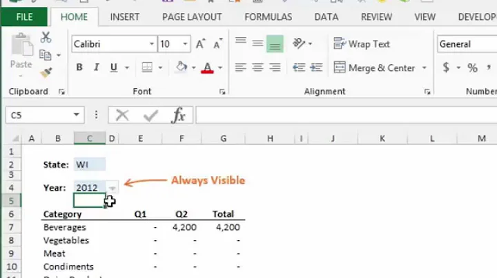 Excel Drop-down List Arrow Always Visible