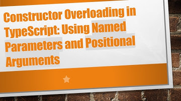 Constructor Overloading in TypeScript: Using Named Parameters and Positional Arguments