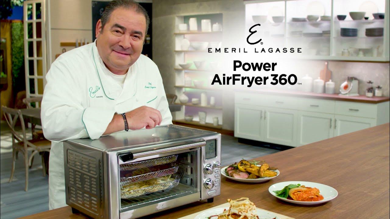Emeril Lagasse FRENCH DOOR Airfryer 360 review. unbox, burn off, and airfry  [398] 