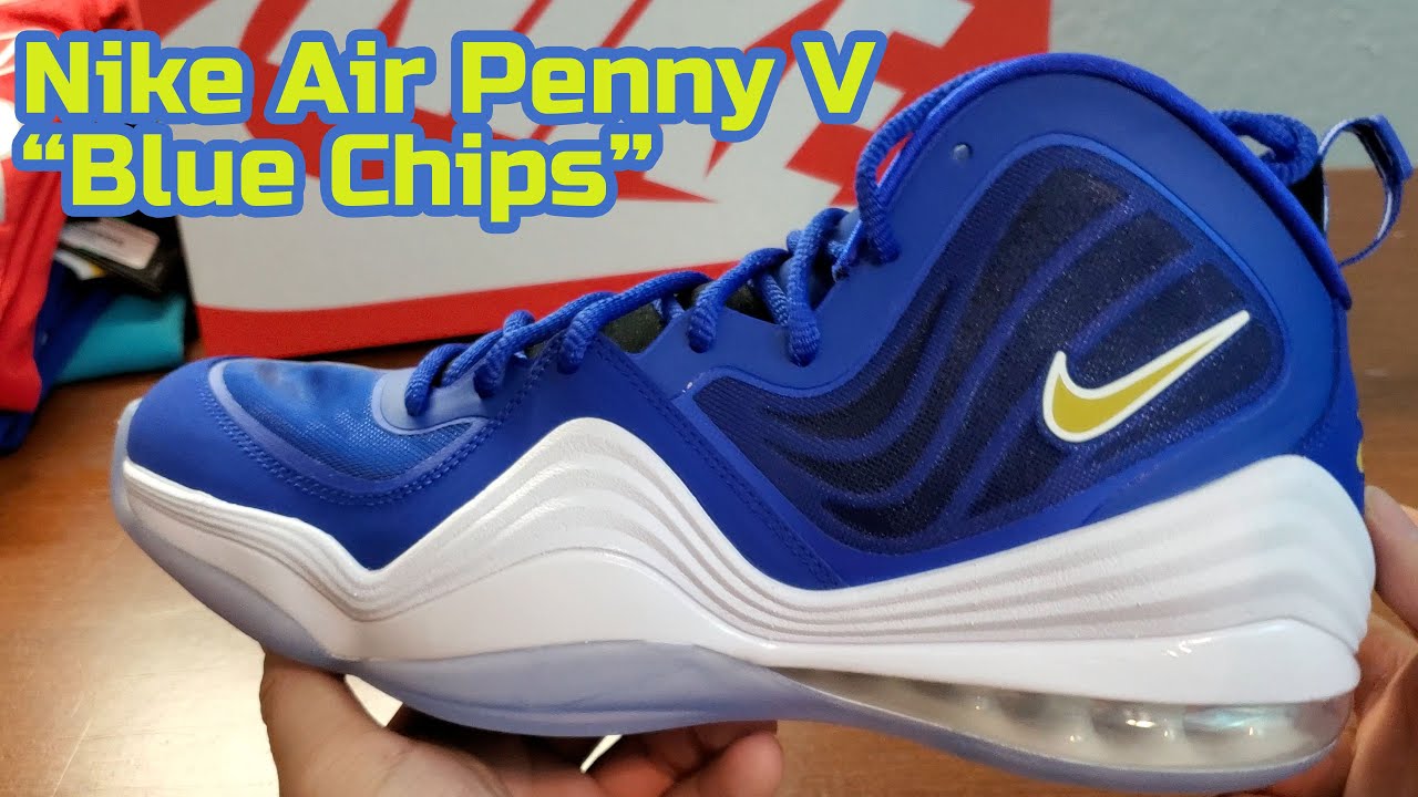 Land van staatsburgerschap Raak verstrikt tack Nike Air Penny V "Blue Chips" - YouTube