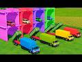 TRANSPORTING BUS, POLICE CARS, DUMP TRUCK, BOX TRUCK, FIRE TRUCK WITH SCANIA TRUCK - FS22 #54