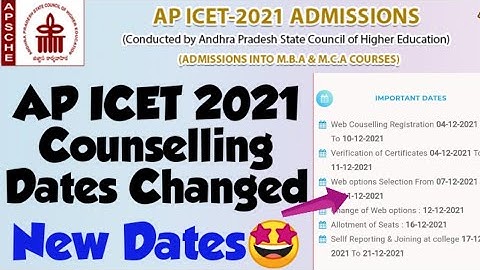 AP ICET 2021 Counselling Dates Changed//AP ICET 2021 Revised Counselling Dates Released 🤩