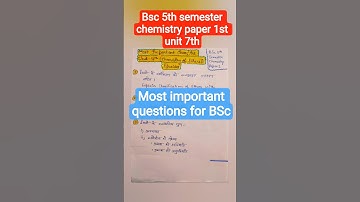 bsc 5th semester chemistry paper 1st important questions answers #shorts#viral#trending👍