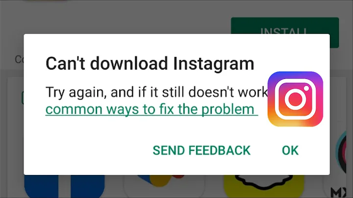 Can't Download Instagram Error On Google Playstore Android & Ios
