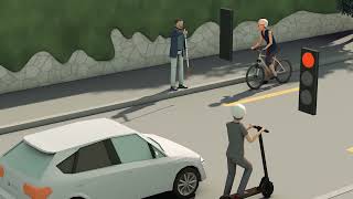 Canne Blanche Stopp Priorité Pour Les Personnes Aveugles Et Malvoyantes