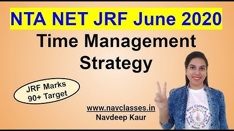 NTA NET JRF June 2020 Time Management  Strategy