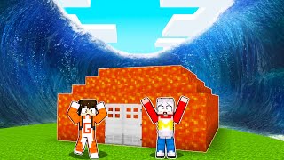 Casa de LAVA vs TSUNAMI en Minecraft! 😱 🌊