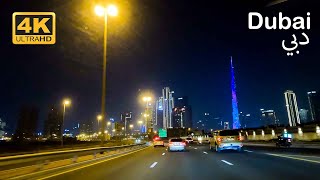 4K II Dubai Downtown Night Drive