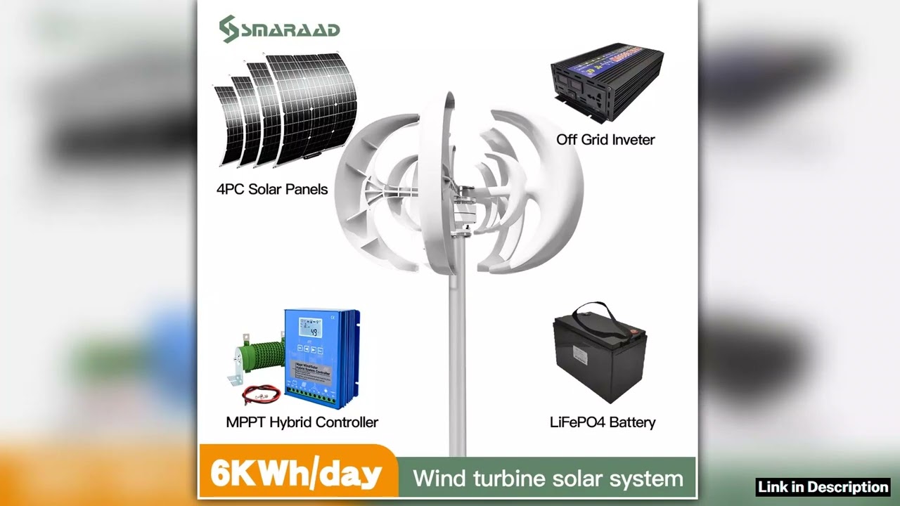 Rapid Delivery Of 3000W 24V 48V Vertical Wind Turbine Household Low Noise And Efficient Solar Cell
