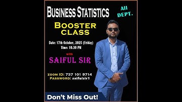 B. Statistics || Booster Class || Data Collection || Correlation || Regression || SAIFUL SIR |