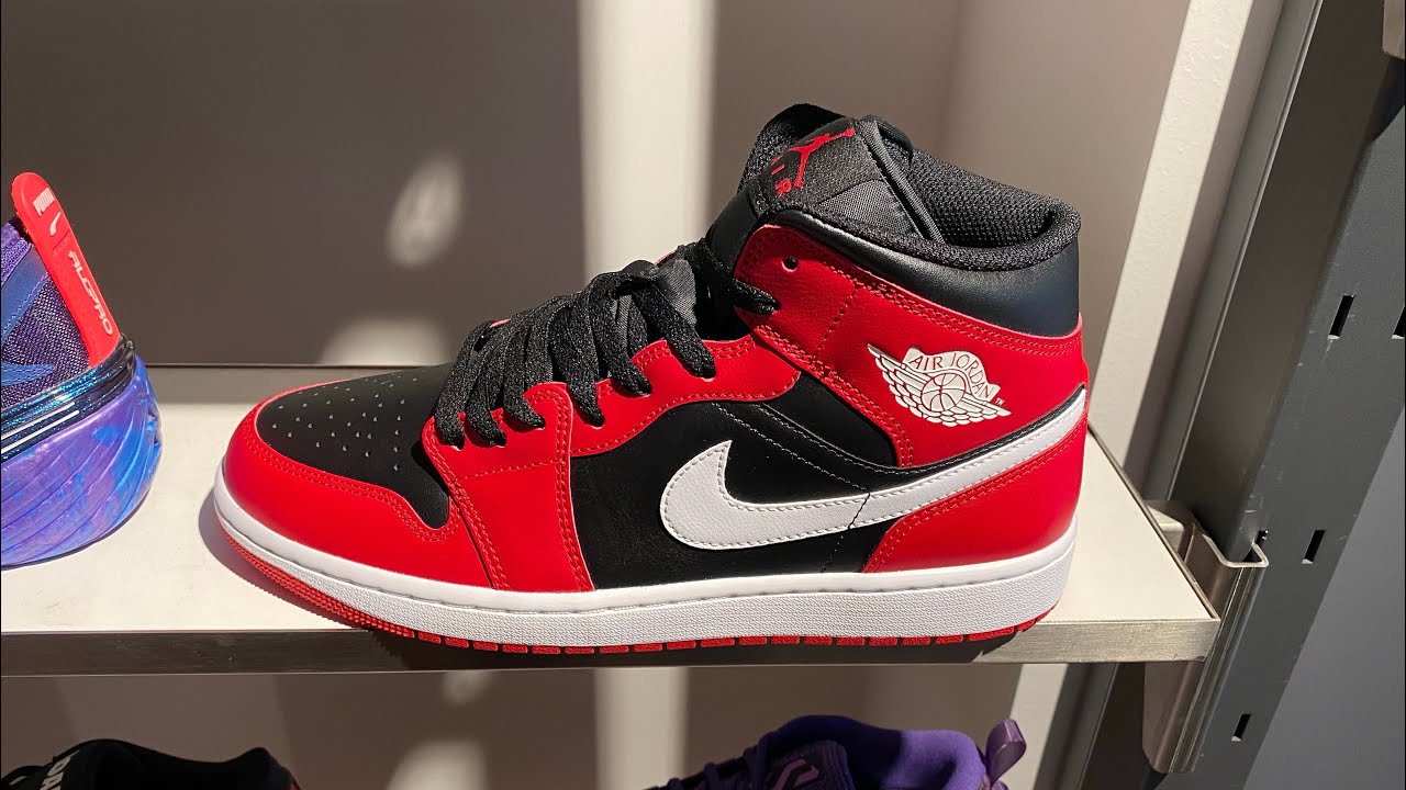 NEW Nike Air Jordan 1 Mid Shoes Black Gym Red White DQ8426-061 Men\'s Size Multi Nike Air Jordan 1 Mid Shoes Black Gym Red White DQ8426-061  main image 2