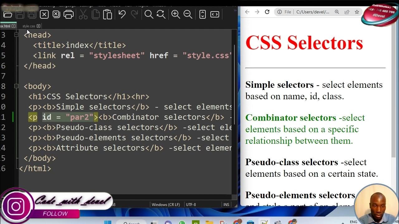 Tut 3 CSS SELECTORS - Simple selector for Beginners. - YouTube