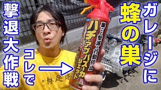 緊急事態！ハチの巣を撃退せよ！【バズーカジェット】ガレージにできた蜂の巣を排除する