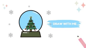 ✨ Relaxing Christmas Snow Globe Easy Drawing For Beginners ☃️🎄