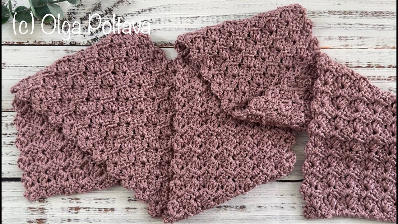 Crochet Easy Scarf ONE ROW Repeat, Beginner Friendly Crochet Tutorial