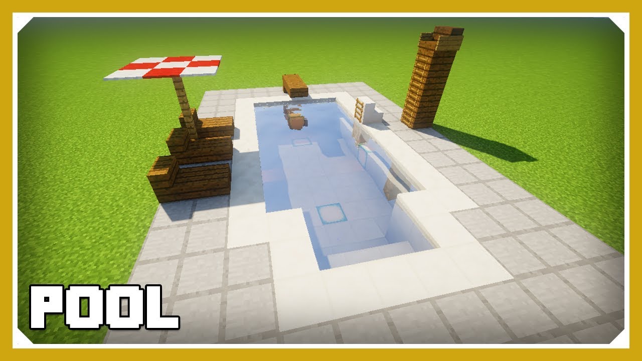 Minecraft: How To Build A Pool Tutorial (Easy Survival Minecraft Design)