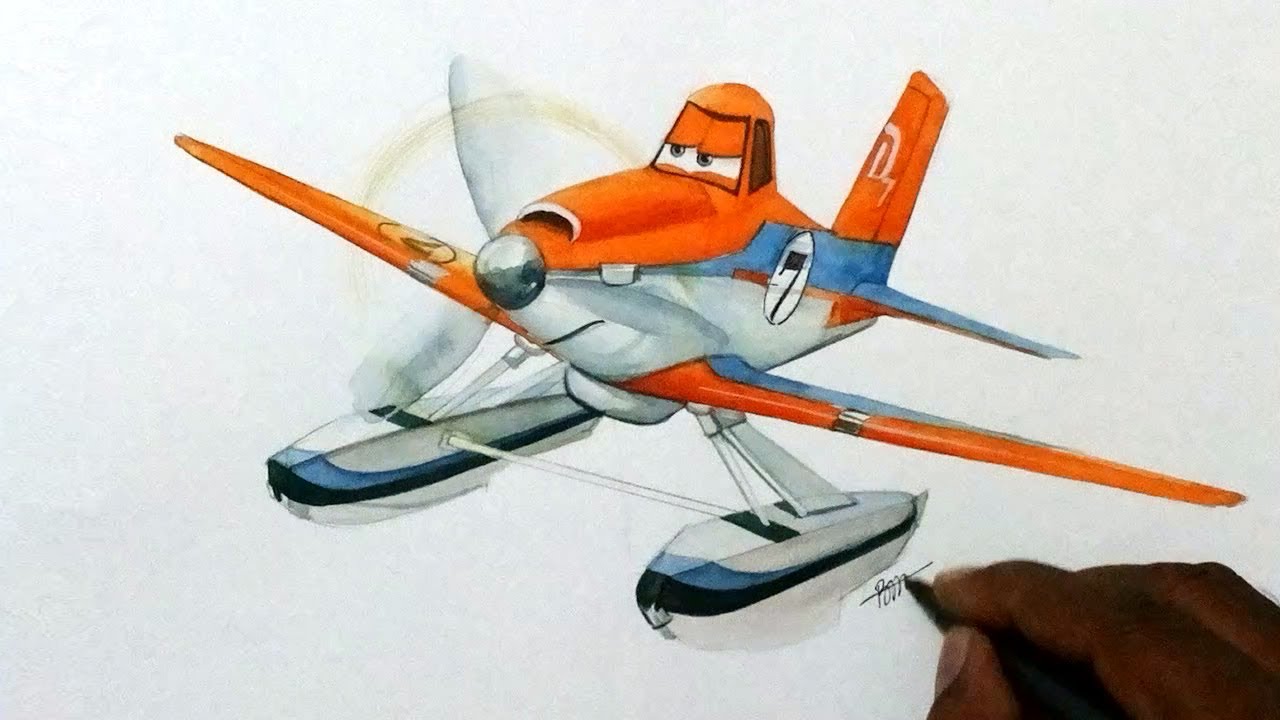 How to draw cute Dusty Crophopper from Disney39s Planes