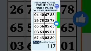 Brain Game for Seniors: Beat the Clock, Match the Numbers! #braintraining