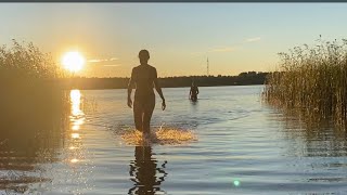 Баня в палатке на берегу озера. Готовим плов. Осенний отдых и рыбалка.