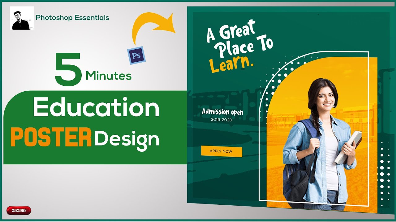 School College Education Banner Design In Photoshop Youtube
