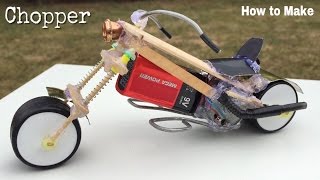 How to Make a Motorcycle Out of Popsicle Sticks and DC Motor - Awesome Toy Car -  Chopper Motorcycle