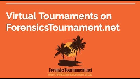Virtual Forensics (Speech and Debate) Tournaments using ForensicsTournament.net