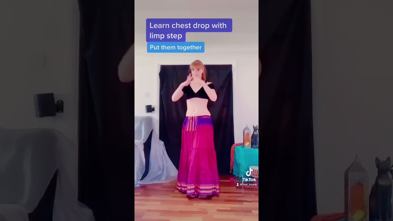 Learn belly dance/ Bollywood - chest drop limp step