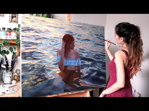 It took me 2 years to finish this artwork | Oil Painting Time Lapse | Realistic Water Portrait