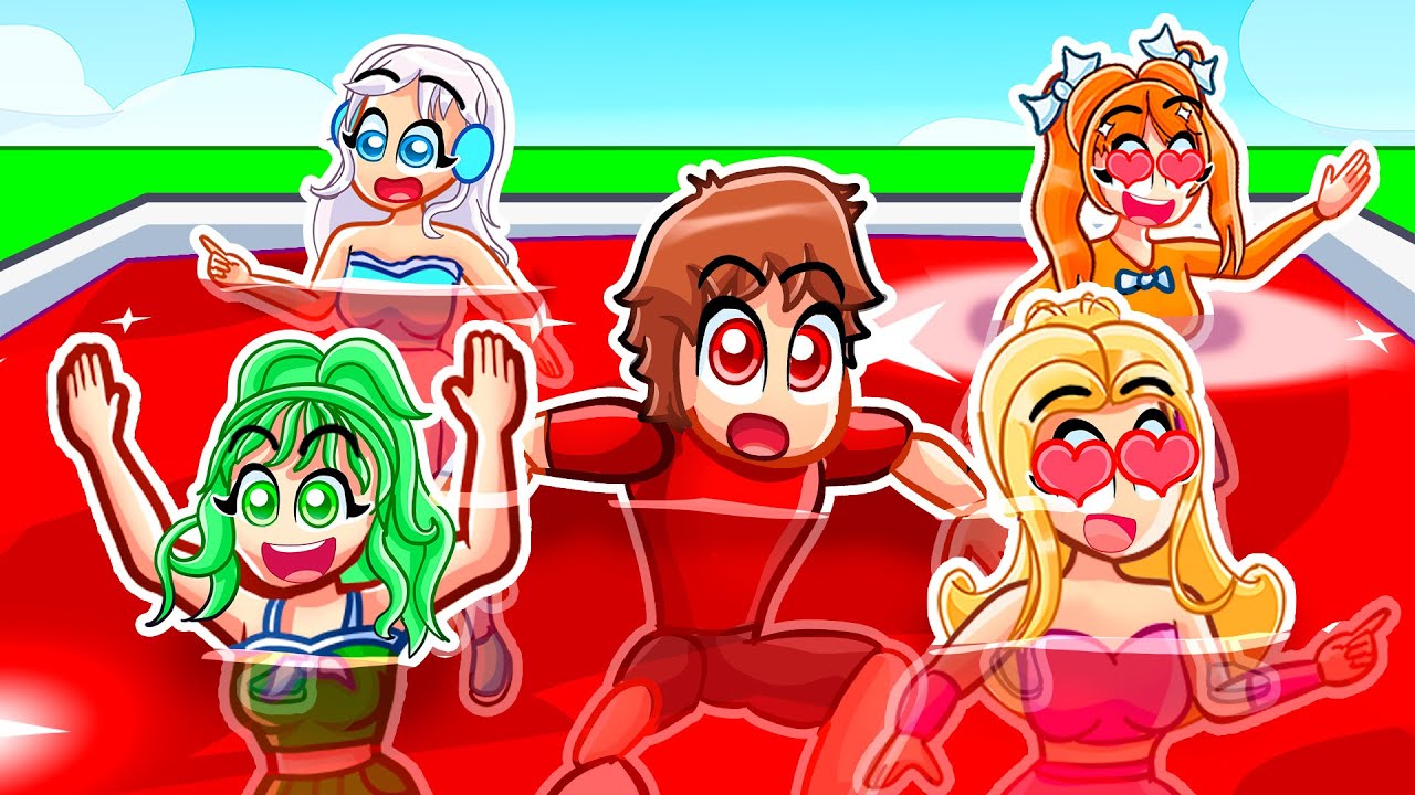 WORLDS LARGEST JELLY POOL In Roblox With MY CRAZY FAN GIRLS...