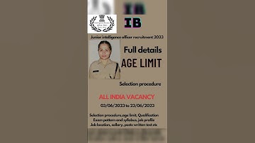 IB junior intelligence officer recruitment 2023  #army #govt #governmentjob #crpf #manisha #defence