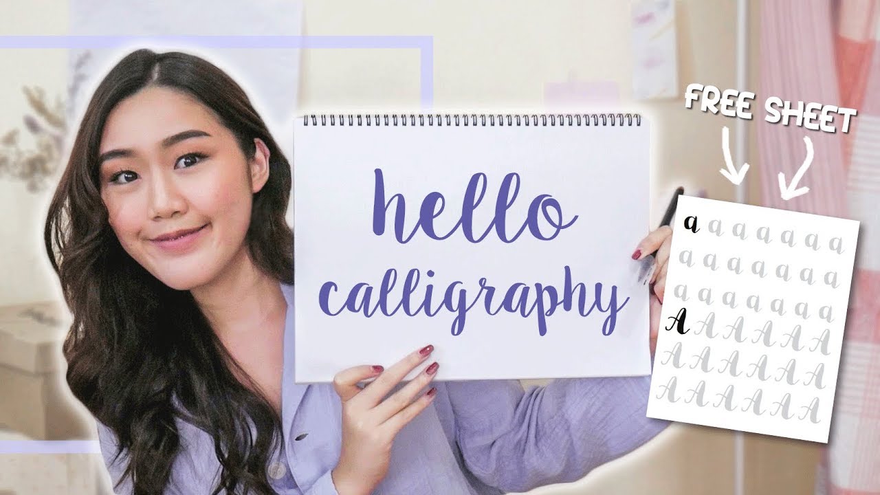 แบบฝึกหัด เขียน  2022 Update  Calligraphy for Beginner l สอนเขียนอักษรภาษาอังกฤษน่ารักๆ แถมชีทฝึกเขียนให้ด้วย!  Peanut Butter