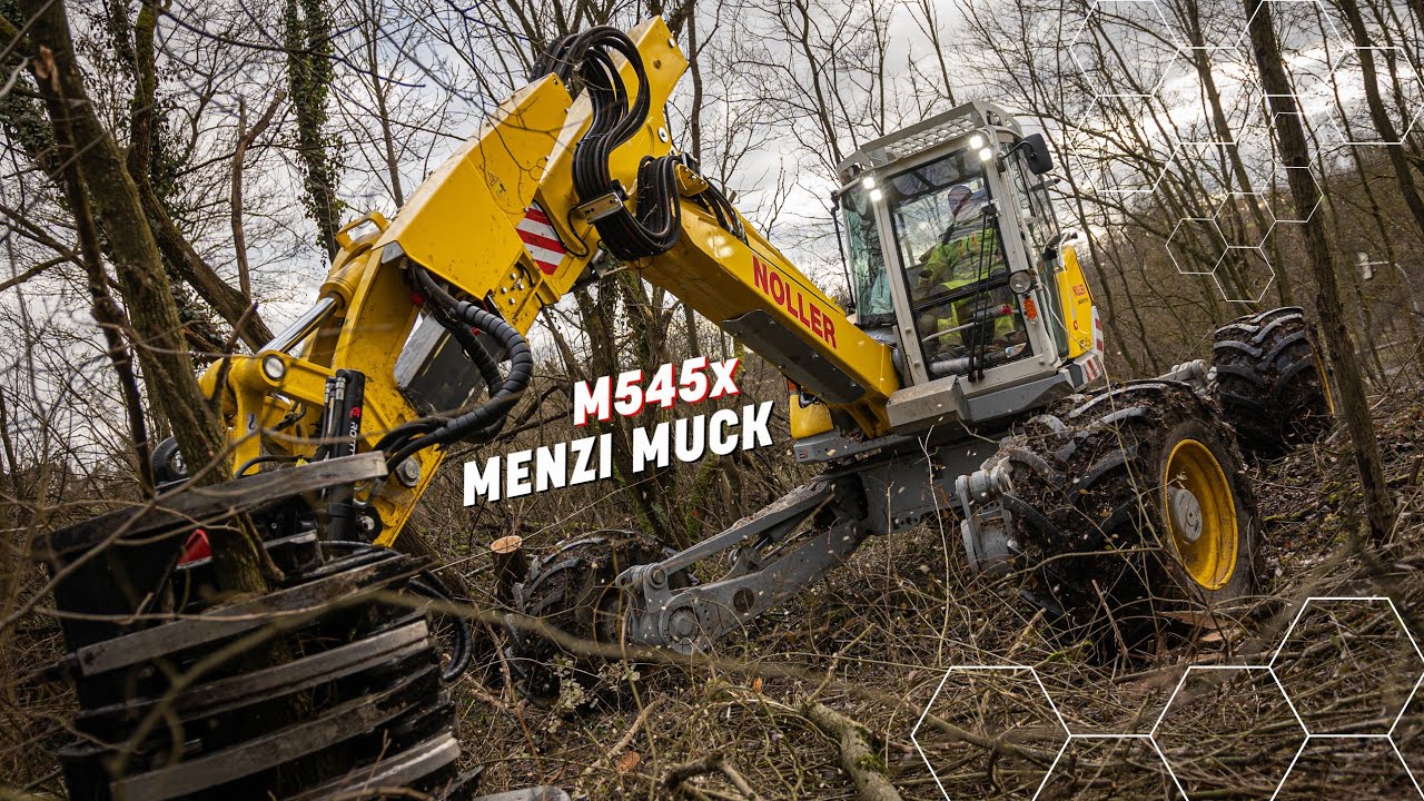 Gehölzpflege EXTREM! MENZI MUCK M545x mit Rototilt® R4 und Fällgreifer | NOLLER Landschaftspflege