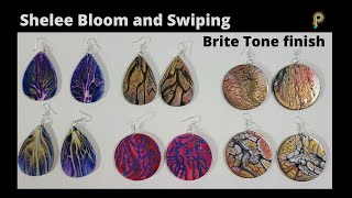 Shelee Bloom & Swipe Earrings  Painted Backs  Brite Tone finish