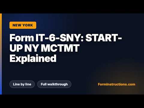 Formulir IT-6-SNY New York: Penjelasan START-UP NY MCTMT