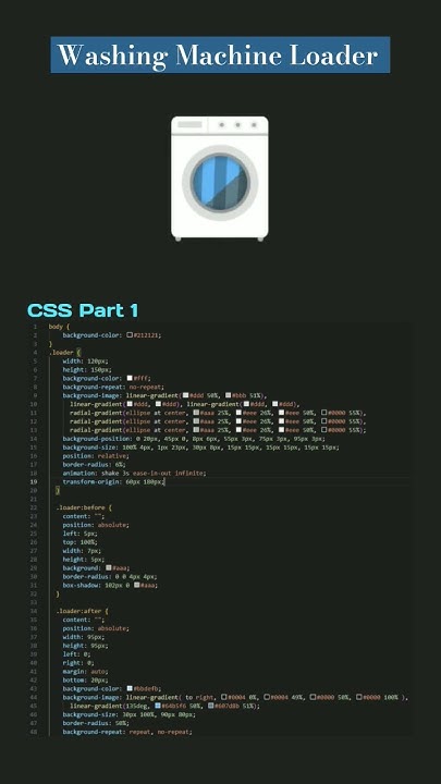 Washing Machine Loader using HTML and CSS | Washing Machine | CSS ...
