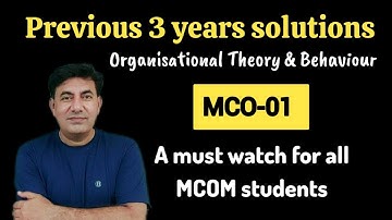 MCO-01 | Previous 3 years solutions | MCOM (IGNOU)