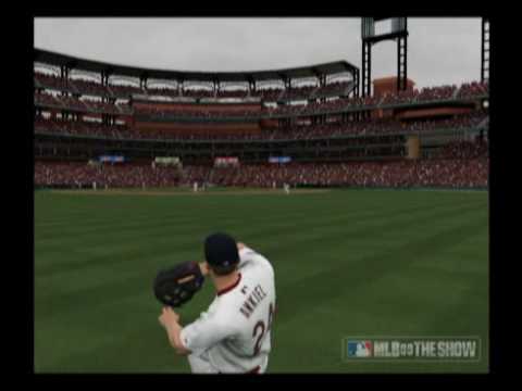 MLB 09 the show -- Rick Ankiel CRAZY THROW!!! ONLINE!