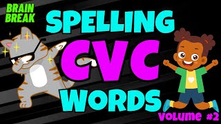 SPELLING CVC WORDS GAME VOL.2 BRAIN BREAK  Science of Reading Three letter words. Dolch, Heart Words screenshot 2