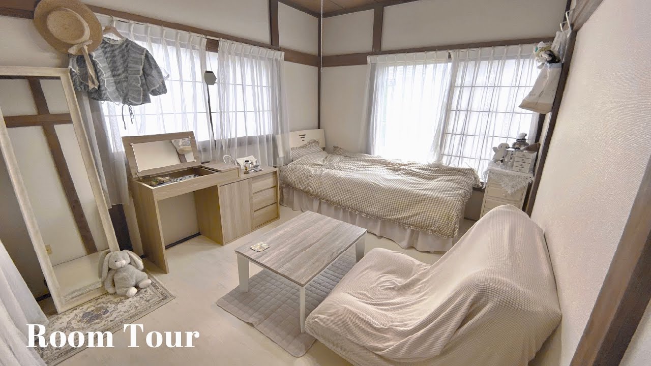 ルームツアー 6畳 Diy無しで和室を可愛い洋室に ナチュラルカントリーなお部屋 実家 プチプラ 東京 Room Tour Youtube
