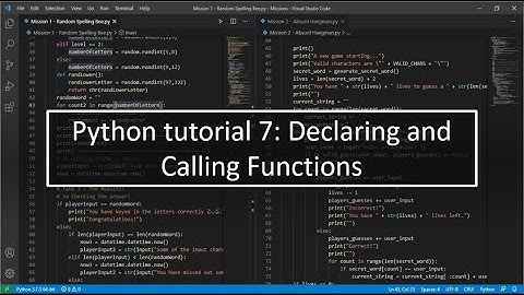 Python tutorial 7: Declaring and Calling Functions