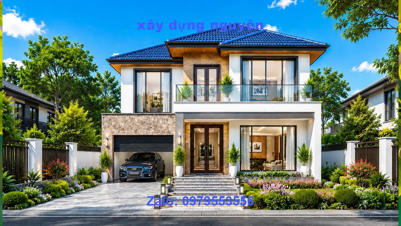 Mẫu Biệt Thự 2 Tầng Mái Nhật Diện Tích 8x15m Thiết Kế 4 Phòng Ngủ #nha2tang #mainhat
