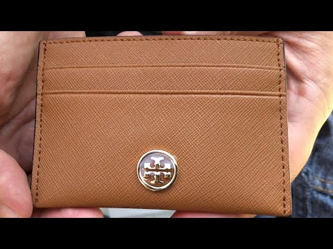 Tory Burch Robinson Pebble Leather Card Case