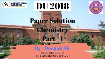 DU 2018 ll Paper Solution || Part 1 || BHU | DU | IIT JAM | Other M.Sc Entrance || By - Deepak Sir