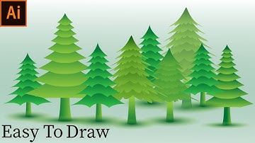 How to make Christmas Trees in Illustrator.Christmas Trees Drawing Illustration Full Tutorial.