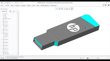 How to draw " HP PEN DRIVE  " in 3D using creo #creo basic tools #creo parametric.