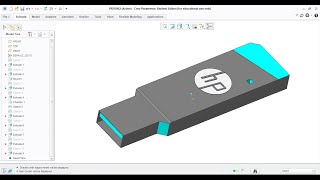 How to draw " HP PEN DRIVE  " in 3D using creo #creo basic tools #creo parametric.