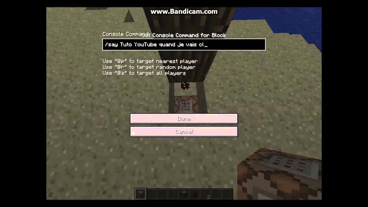 [TUTO] Block De Commands [Say] - YouTube