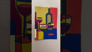 Easy Cubism painting for beginners #shorts #learntopaint #howtopaint #paintnsip #paintingtutorial