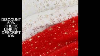 150x200cm/50x50cm PV Velvet Gilded Snowflake Velvet Fabric For Christmas Decoration Women's Hoodie H